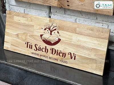Bảng hiệu gỗ tự nhiên in màu UV [Nội dung - Kích thước theo yêu cầu] YC-BANGHIEU-03