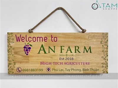 Bảng hiệu gỗ tự nhiên in màu UV [Nội dung - Kích thước theo yêu cầu] YC-BANGHIEU-03