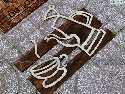 Bộ bảng hiệu gỗ, chữ gỗ, tranh gỗ decor quán cafe Xuân Thì [Nhận thi công] CC-QUANCAFE-01