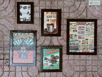 Bộ bảng hiệu gỗ, chữ gỗ, tranh gỗ decor quán cafe Xuân Thì [Nhận thi công] CC-QUANCAFE-01