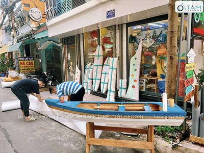 Bộ bảng hiệu ván lướt sóng, đồ decor quán cafe Sea Sand phong cách biển [Nhận thi công] CC-BIEN-2400