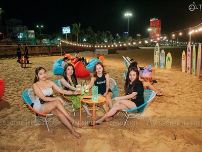 Bộ bảng hiệu ván lướt sóng, đồ decor quán cafe Sea Sand phong cách biển [Nhận thi công] CC-BIEN-2400