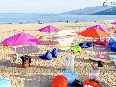 Bộ bảng hiệu ván lướt sóng, đồ decor quán cafe Sea Sand phong cách biển [Nhận thi công] CC-BIEN-2400