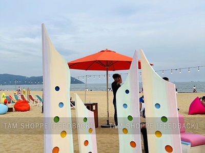Bộ bảng hiệu ván lướt sóng, đồ decor quán cafe Sea Sand phong cách biển [Nhận thi công] CC-BIEN-2400