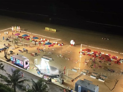 Bộ bảng hiệu ván lướt sóng, đồ decor quán cafe Sea Sand phong cách biển [Nhận thi công] CC-BIEN-2400