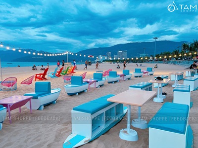 Bộ bảng hiệu ván lướt sóng, đồ decor quán cafe Sea Sand phong cách biển [Nhận thi công] CC-BIEN-2400