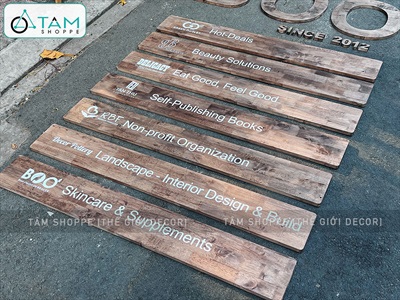Bộ chữ gỗ và bảng gỗ in theo yêu cầu phong cách Rustic [Nhận thi công] CC-CONGTY-01