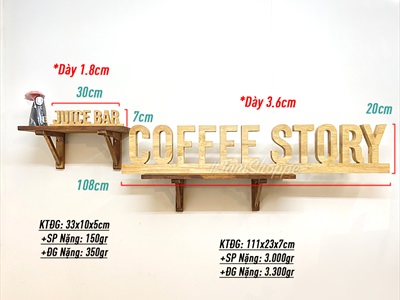 Chữ gỗ dính liền đế theo yêu cầu CHUGO-01