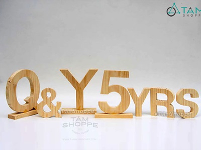 Chữ gỗ thông ghép màu tự nhiên [Gỗ đẹp - Theo yêu cầu] CHUGO-25
