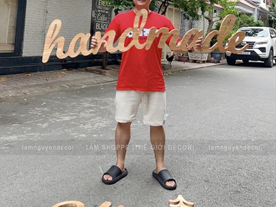 Chữ gỗ thông ghép màu tự nhiên [Gỗ đẹp - Theo yêu cầu] CHUGO-25