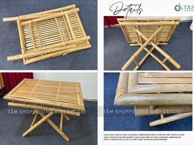 Bàn ghế tre hàng đẹp sơn keo loại 01 BANGHE-01