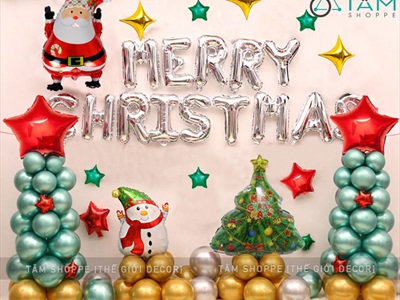 Bong bóng kiếng Noel 6 kiểu cao 40-60cm BBK-NOEL-04