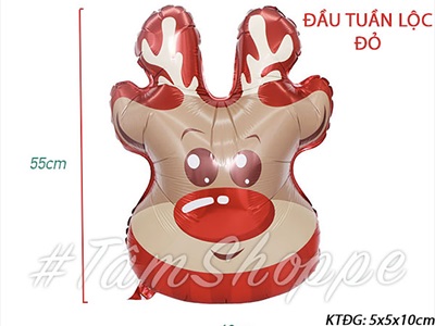 Bong bóng kiếng Noel 6 kiểu thú hoạt hình cao 55-65cm BBK-NOEL-06