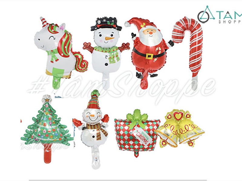 Bong bóng kiếng Noel 8 kiểu cao 25-35cm BBK-NOEL-05