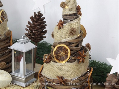 Cây thông Noel dây rừng lát cam khô hoa hồi trang trí sẵn C30-45cm CTHTTS-X-2201