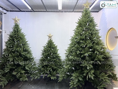 Cây thông Noel lá PE xanh 3 loại lá tán rộng [Cao 1m5-3m] X-TREE-LP-OT