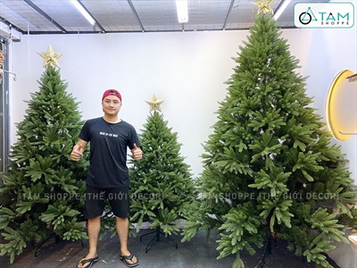 Cây thông Noel lá PE xanh 3 loại lá tán rộng [Cao 1m5-3m] X-TREE-LP-OT