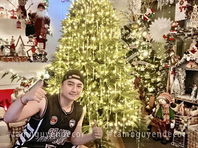 Cây thông Noel lá PE xanh 3 loại lá tán rộng [Cao 1m5-3m] X-TREE-LP-OT