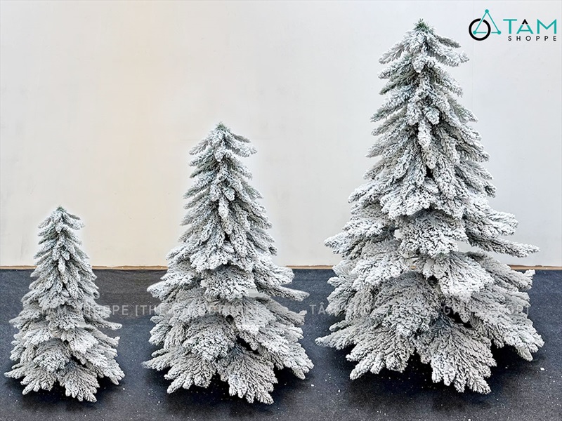 Cây thông Noel lá rũ Bắc Âu phủ tuyết [Nhiều cỡ từ 1.5-2.4m] X-TREE-LP-T5-HS