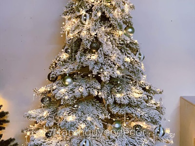 Cây thông Noel lá rũ Bắc Âu phủ tuyết [Nhiều cỡ từ 1.5-2.4m] X-TREE-LP-T5-HS