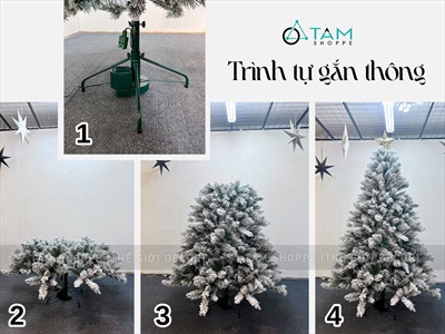 Cây thông Noel phủ tuyết A4 [Cao 1m5-4m5] X-TREE-LP-A4