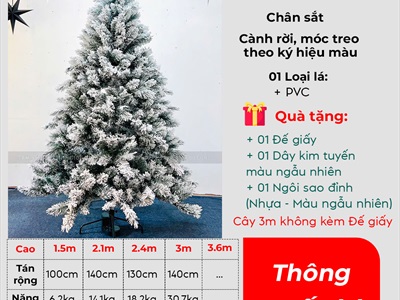 Cây thông Noel phủ tuyết A4 [Cao 1m5-4m5] X-TREE-LP-A4