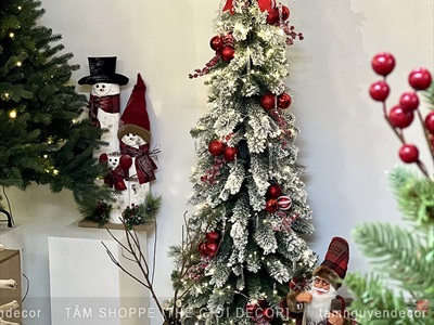Cây thông Noel thân ốm phủ tuyết [Cao 1m8 - 2 cách bẻ cành] X-TREE-LP-ST