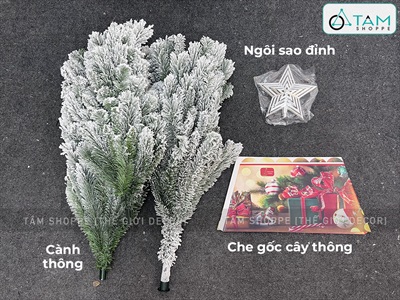 Cây thông Noel thân ốm phủ tuyết [Cao 1m8 - 2 cách bẻ cành] X-TREE-LP-ST