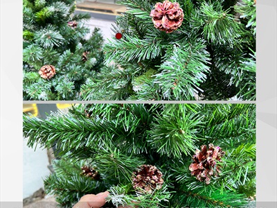 Cây thông Noel xanh 3 loại lá gắn trái thông [Cao 1m2-4m5] X-TREE-LP-3LLQC