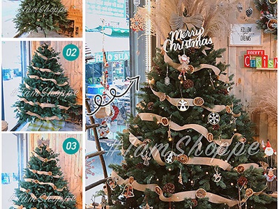 [ORDER 3-5 NGÀY] Cây thông Noel xanh lá PE 2 loại lá như thật [Cao từ 1m5-3m6] X-TREE-LP-PE2