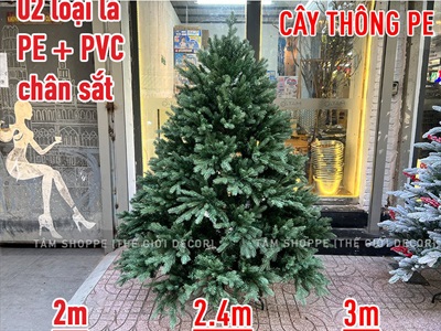 [ORDER 3-5 NGÀY] Cây thông Noel xanh lá PE 2 loại lá như thật [Cao từ 1m5-3m6] X-TREE-LP-PE2