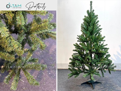 Cây thông Noel xanh trơn 1 loại lá đầu tròn [Cao 1m5-4m5] X-TREE-LP-TNQC