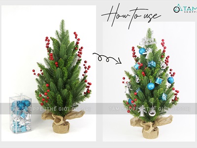 Hộp 32 phụ kiện treo Noel 6 kiểu hộp nơ X-HPK-11