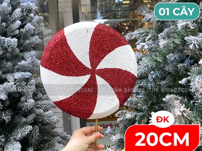 Mô hình kẹo mút tròn cánh quạt đỏ vàng [Nhiều cỡ - Mút xốp] KEONGOT-02