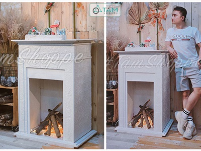 [ORDER 3-5 NGÀY] Mô hình lò sưởi trang trí cỡ lớn D70cm [Tặng củi + Dây đèn] LOSUOI-01