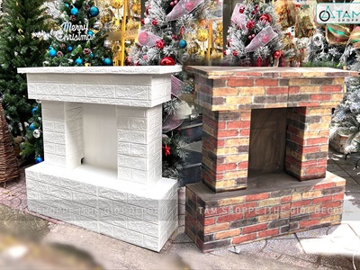 [ORDER 3-5 NGÀY] Mô hình lò sưởi trang trí cỡ lớn D90cm [Tặng củi + Dây đèn] LOSUOI-03
