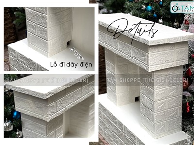 [ORDER 3-5 NGÀY] Mô hình lò sưởi trang trí cỡ lớn D90cm [Tặng củi + Dây đèn] LOSUOI-03