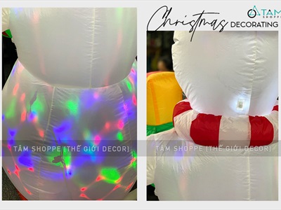 Mô hình người tuyết bơm hơi tự động cao 150cm có đèn Led BOMHOI-X-01