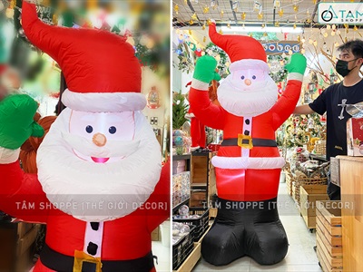 Mô hình ông già Noel bơm hơi tự động cao 180cm có đèn Led BOMHOI-X-02