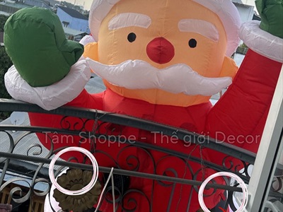 [ORDER 4-6 tuần] Mô hình ông già noel leo tường cao 2-3m bơm hơi tự động [Vải dày - Bơm xịn] BOMHOI-X-03