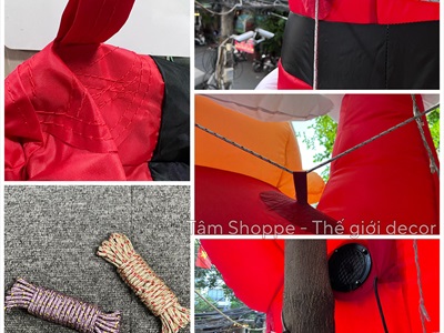 [ORDER 4-6 tuần] Mô hình ông già noel leo tường cao 2-3m bơm hơi tự động [Vải dày - Bơm xịn] BOMHOI-X-03