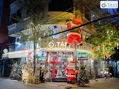 [ORDER 4-6 tuần] Mô hình ông già noel leo tường cao 2-3m bơm hơi tự động [Vải dày - Bơm xịn] BOMHOI-X-03