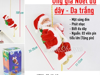 Ông già Noel điện tử đu dây lên xuống có nhạc ONGGIANOEL-03