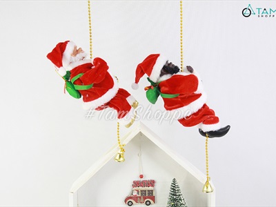 Ông già Noel điện tử đu dây lên xuống có nhạc ONGGIANOEL-03
