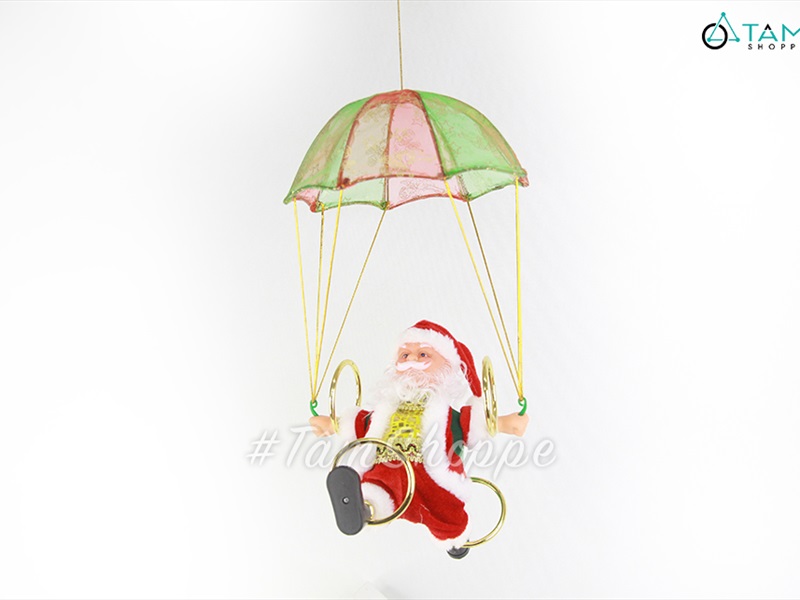 Ông già Noel điện tử lắc vòng nhảy dù có nhạc ONGGIANOEL-01