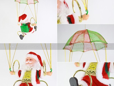 Ông già Noel điện tử lắc vòng nhảy dù có nhạc ONGGIANOEL-01