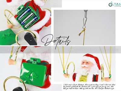 Ông già Noel điện tử lắc vòng nhảy dù có nhạc ONGGIANOEL-01