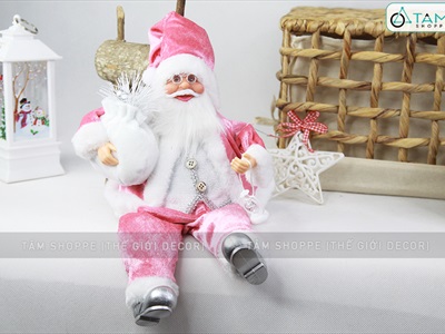 Ông già Noel vải kiểu ngồi 5 màu C30cm ONGGIANOEL-05