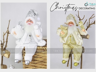 Ông già Noel vải kiểu ngồi 5 màu C30cm ONGGIANOEL-05