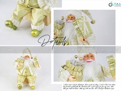 Ông già Noel vải kiểu ngồi 5 màu C30cm ONGGIANOEL-05